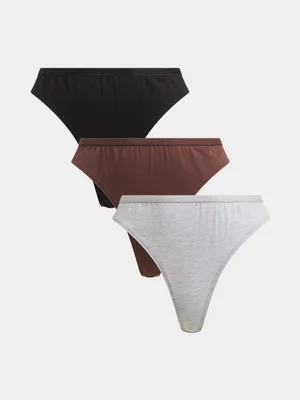 Exact Women's 3-Pack Cotton Thongs