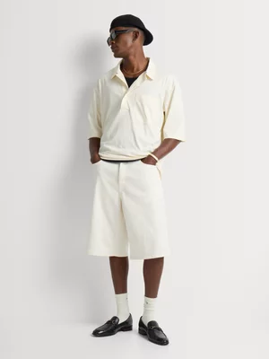 Markham Men's Oversized Fit Plain Milk Golfer