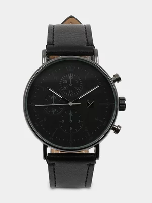 Markham Men's Classic Formal Aviator Black Watch
