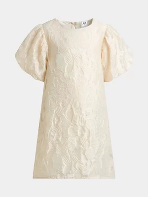 Jet Younger Girls Cream Burnout Dress