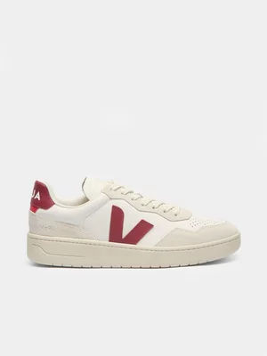 Men's Veja White Marsala Natural V-90 Sneakers