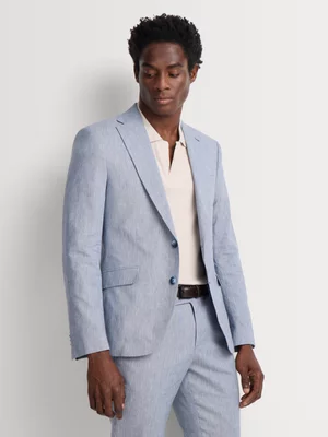 Fabiani Men's Light Blue  Linen Blend Suit Jacket