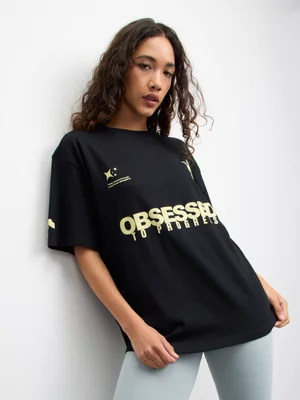 Redbat Athletics Women's Relaxed Black T-Shirt