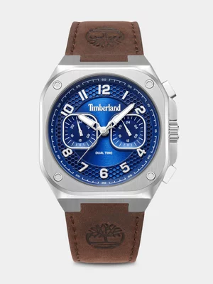 Timberland Mackinac Stainless Steel Brown Leather Watch