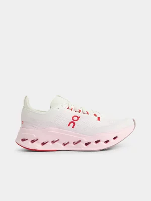 On Womens Cloudsurfer Max Ivory/Peony Running Shoes 