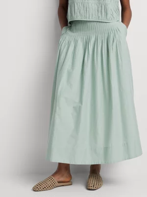 Pleated Waistband A-Line Skirt