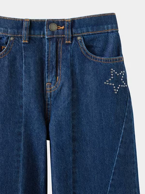 Cotton On Kids Girl Blue Super Wide Leg Jeans