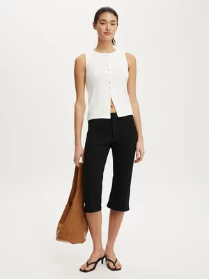 Women's Cotton On White Bailey Button Detail Vest Top