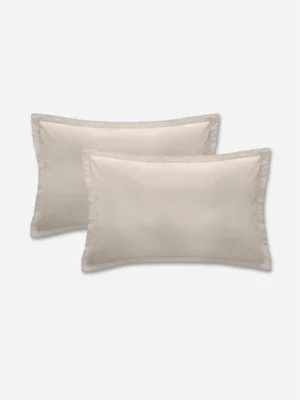Volpes Washed Cotton Oxford Natural Pillowcase Pair