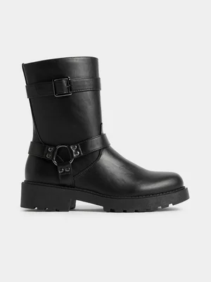 Exact Women's Black Biker Boots 