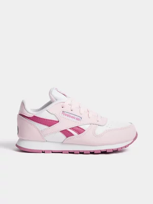 Reebok Kids Classic Leather White/Berry Sneaker