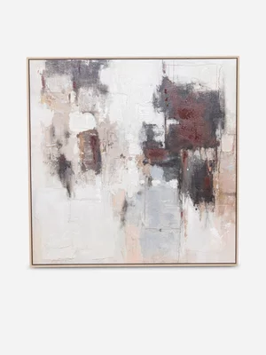 Abstract Browns No.2 Framed Painted Canvas Wall Art 102 x 102cm