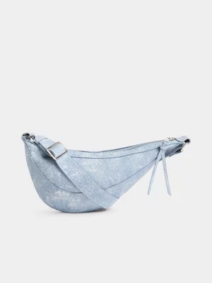 The FIX Women's Blue Denim Moon Bag