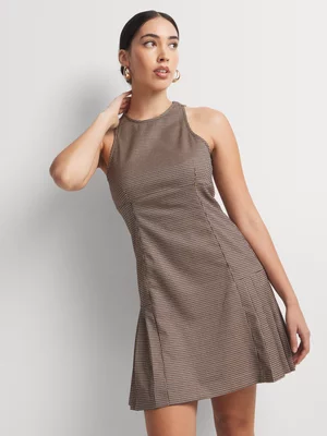 Y&G Pleated Side Belts Shift Dress