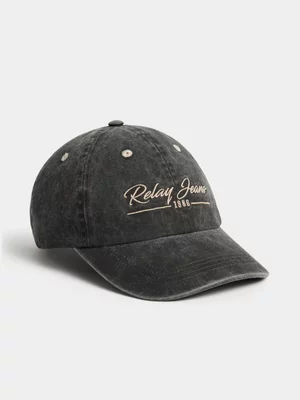 Relay Jeans Men's Scripted Dad Black/Stone Cap