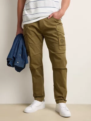 Fabiani Men's Brown Slim Utility Fatigue Trousers