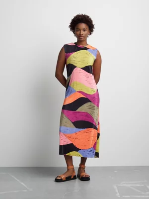 Women's Canvas Plisse Column Dress 