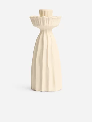 Jet Home Small White Vintage Candle Holder