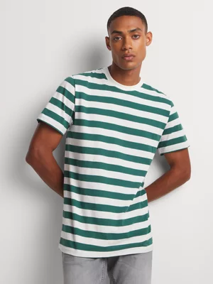 Markham Men's Horizontal Stripe Green T-Shirt