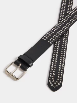 Exact Women's Black Studded Belt
