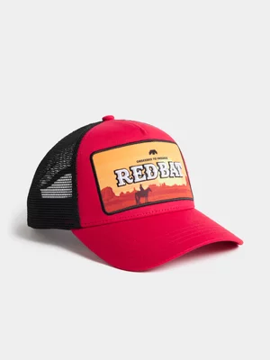 Redbat Unisex Applique Trucker Red Cap