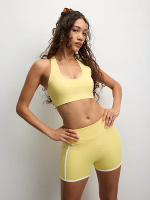 The FIX Women's sports lux - active wear Yellow Mini Cycling Short