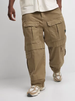 Redbat Men's Khaki Wide Leg Cargo Pants