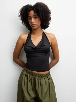 The FIX Women's Chocolate Cowl Halterneck Top