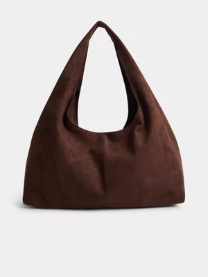 Jet Women's Chocolate Suede Hobo Bag