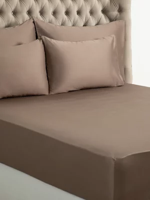 Grace Softest Gold Seal Certified Egyptian Cotton 200 Thread Count Fitted Sheet Taupe