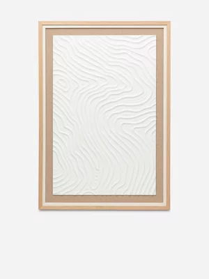 Ripple Water Carved Wood Framed Wall Art 100 x 70cm