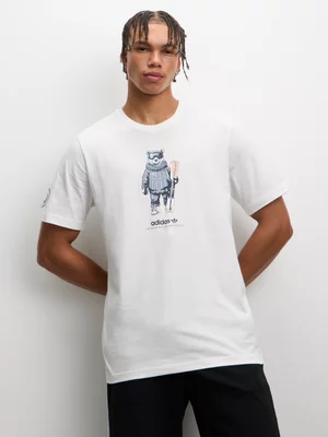 adidas Originals Men's Winter Ski Bear Off White T-shirt