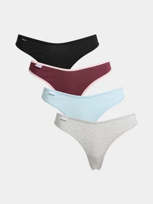 Women's Cotton On 5 Pack Organic Cotton Rib G String