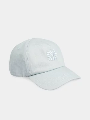 Girl's Blue Flower Peak Cap