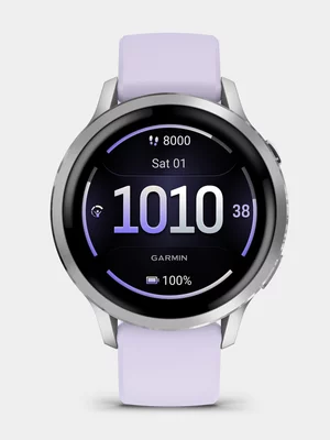 Garmin Venu 4 41mm Silver/Periwinkle Silicone Band Smartwatch