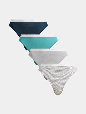 Jet Women's 4 Pack Jockey Ebony Spot French Cut Briefs