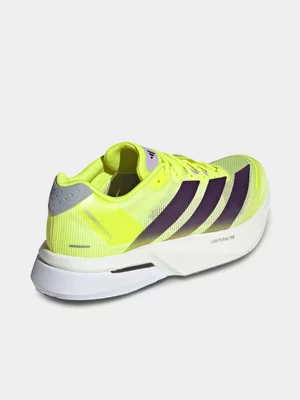 adidas Mens Adizero Boston 13 Yellow/Purple Running Shoes