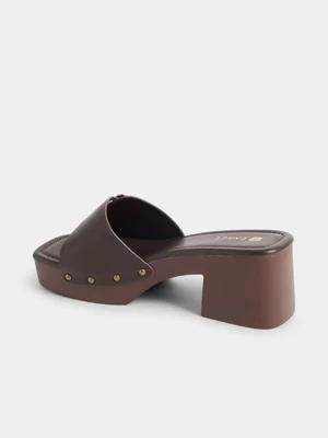 Exact Women's Brown Wooden Heels 