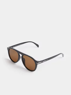 Canvas Round Aviator Sunglasses