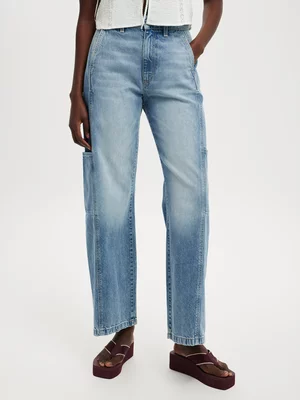 Women's Cotton On Blue Curvy Cargo Wide Jeans