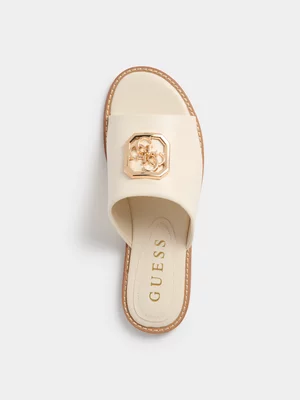 Women's Guess Ivory Graysie 4 Slip On Sandals