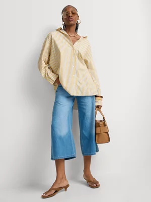 Cotton Stripe Oversized Shirt