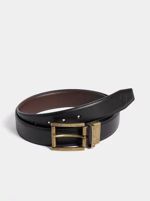 Fabiani Men's Black/Brown Reversible Leather Belt