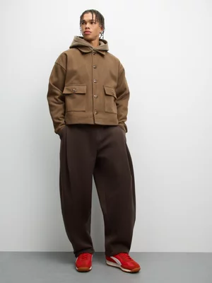 The FIX Men's Brown Deep Pleat Sweat Pant