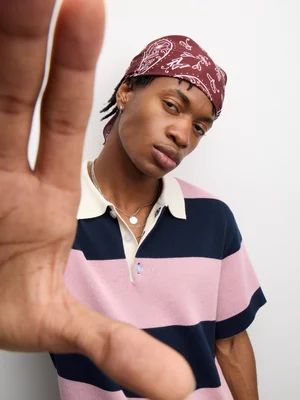 The FIX Men's Navy & Pink Stripe Top