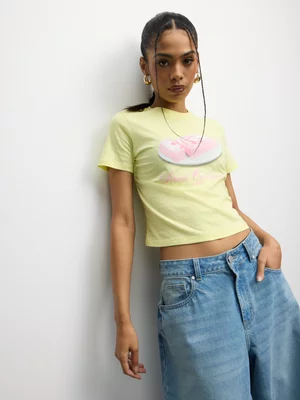 Redbat Women's Money Cake Graphic Yellow Top