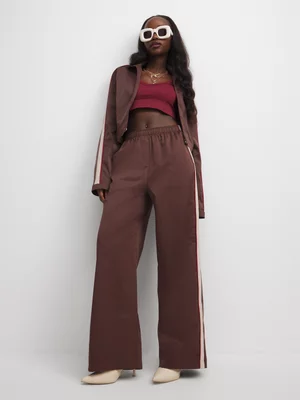 The FIX Women's Brown Co-Ord Wide Leg Pull On Pants