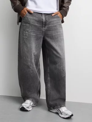 The FIX Men's Grey Wash Barrel Jeans