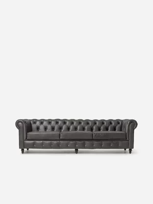 Madison 4 seater leather Codiac Charcoal