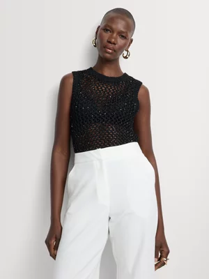 Openwork Sequin Vest 